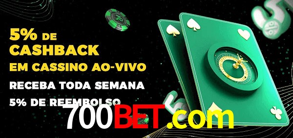 Promoções do cassino ao Vivo 700bet.com
